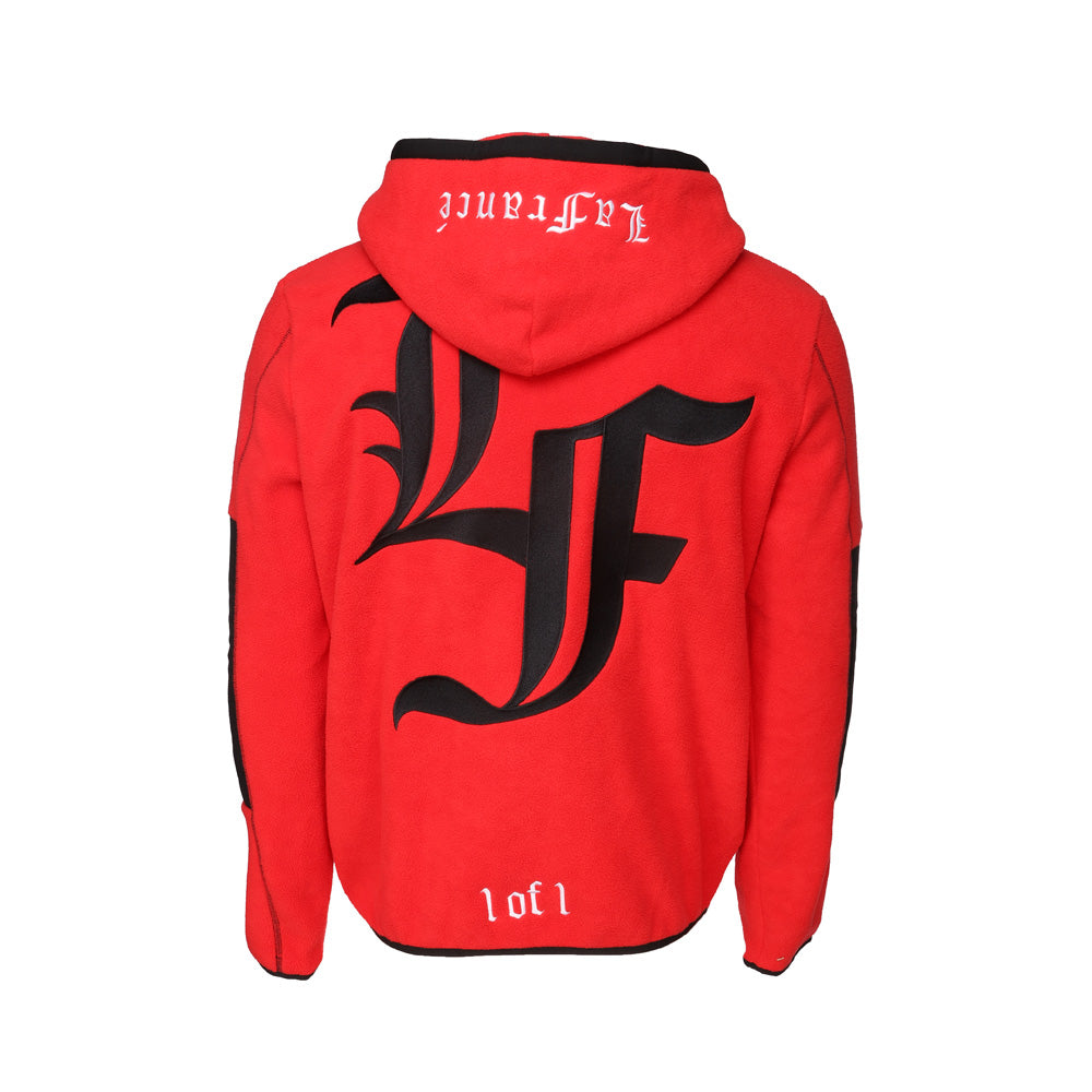 Shop Red Mens Hoops X LaFrancé X Holiday Sherpa Full Zip Hoodie