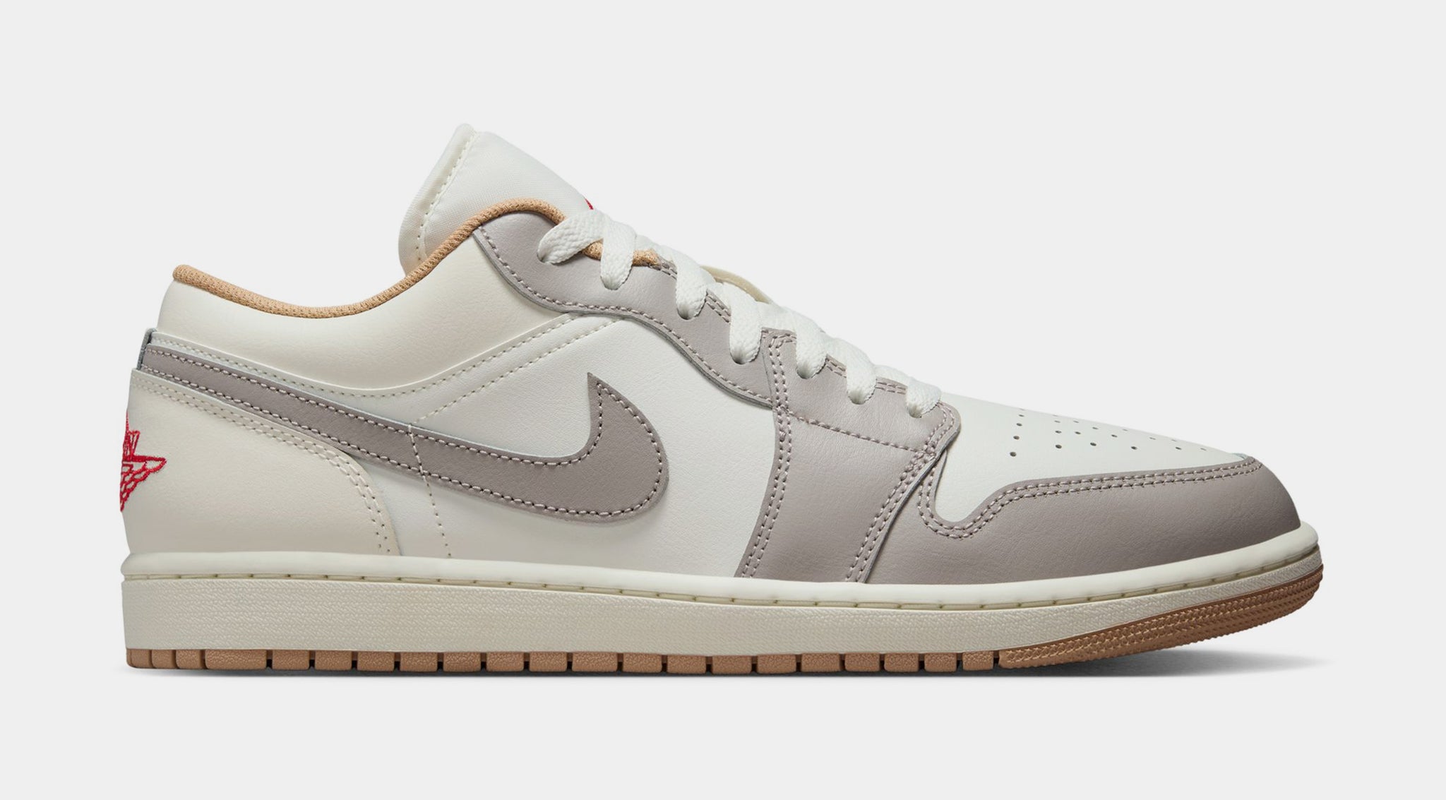 Jordan Air Jordan 1 Low Mens Lifestyle Shoes Sail Fire Red College