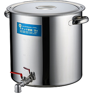 遠藤商事 SA 18-8 ステンレス蛇口付寸胴 目盛付 30cm - 調理器具のSHOKUBI