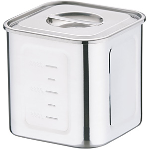 三宝産業 YUKIWA UK 18-8 ステンレス 深型 角キッチンポット 手付 21cm