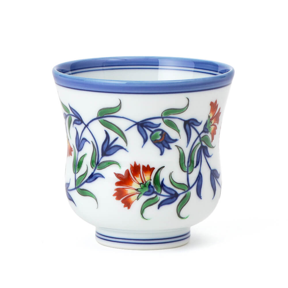 染錦石竹花文 湯呑 ｜ 有田焼の源右衛門窯公式オンラインショップ