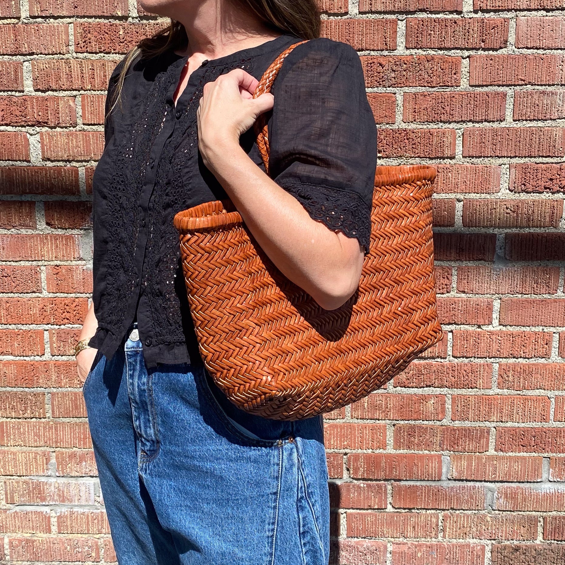 Dragon Diffusion Large Bamboo Triple Jump Tote (whiskey) – A Mano