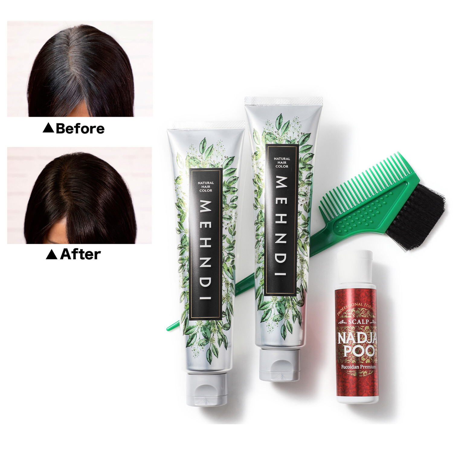 メヘンディ 白髪染め 1回で染まる！ツヤ色！ ヘナ専門サロン開発