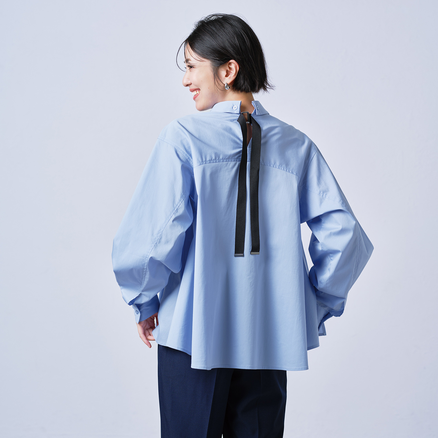 アペーナ バックリボンアクセント 大人シャツブラウス- ショップチャンネル