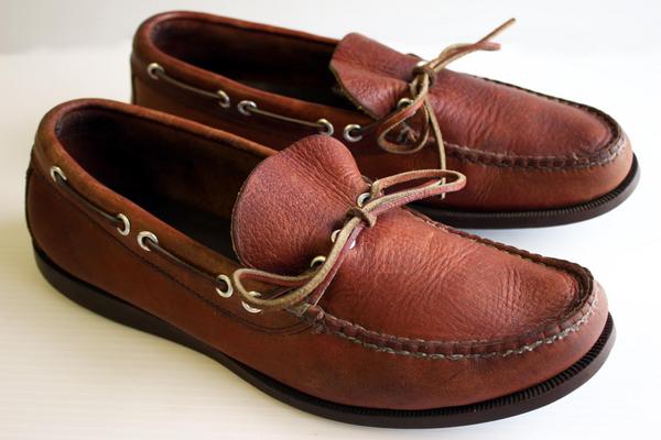 70s MAINE LINE レザー モカシン デッキシューズ 茶 9D - Sixpacjoe