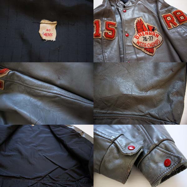 70s UNKNOWN スタンドカラー オールレザー スタジャン 40 - Sixpacjoe