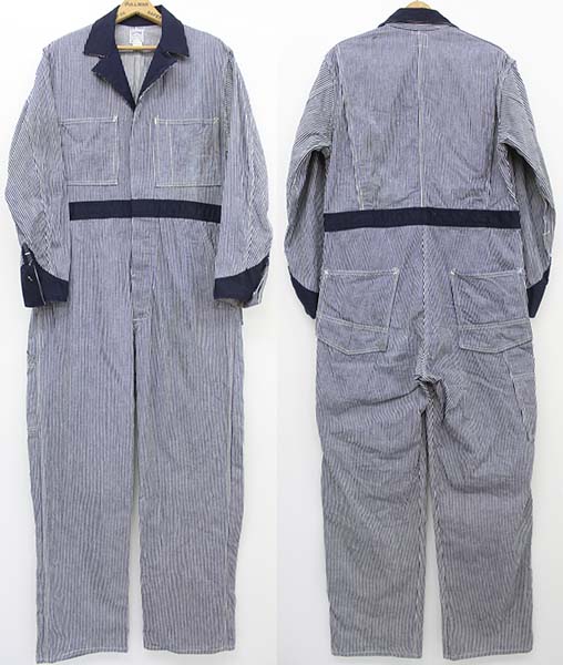 50s GO-PFOR ツートン ヒッコリー オールインワン 38 - Sixpacjoe Web Shop