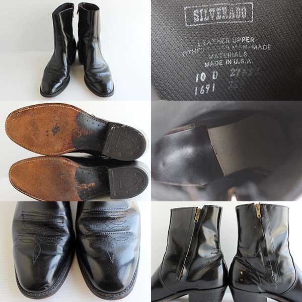 USA製 SILVERADO サイドジップ ウエスタンブーツ 黒 10 - Sixpacjoe