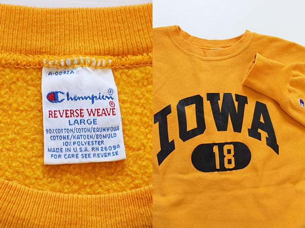 90s USA製 Championチャンピオン IOWA リバースウィーブ スウェット