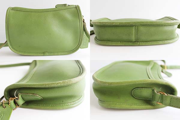 USA製 COACH オールド コーチ レザー ショルダーバッグ 黄緑☆9031