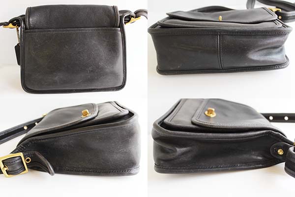 USA製COACHオールド コーチ レザー ショルダーバッグ 黒☆9061