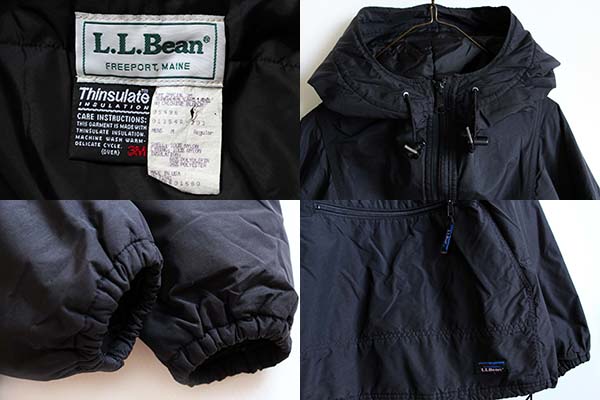 90s USA製 L.L.Bean Thinsulate 中綿入り ナイロン アノラックパーカー