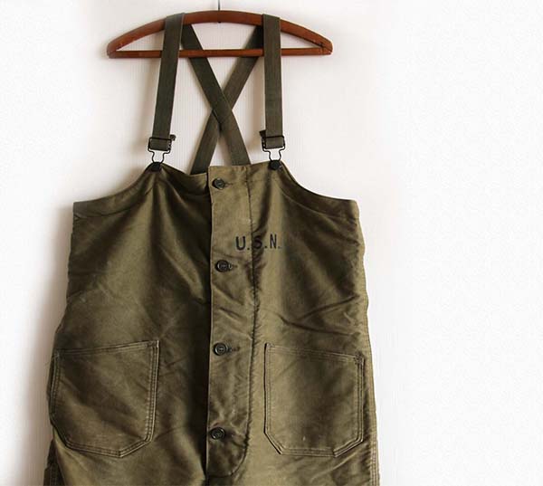 40s 米軍 U.S.NAVY N-1 デッキパンツ オリーブドラブ M