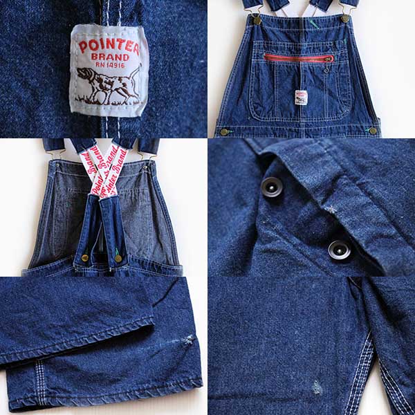 90s POINTERポインター ローバック デニム オーバーオール - Sixpacjoe