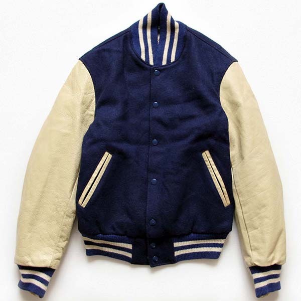 80s USA製 Golden Bear キルティングライナー メルトン ウール 袖革