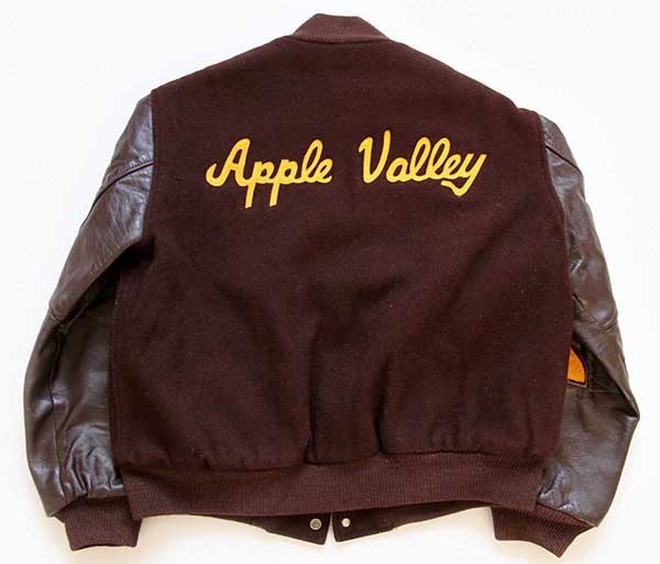 80s USA製 TROPHY JACKETS パッチ付き メルトン ウール 袖革スタジャン