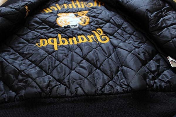 90s USA製 DeLONGデロング タイガー チェーン刺繍&パッチ付き メルトン