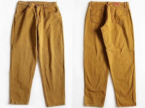 90s USA製 Levi'sリーバイス 560 カラーデニムパンツ マスタード w34