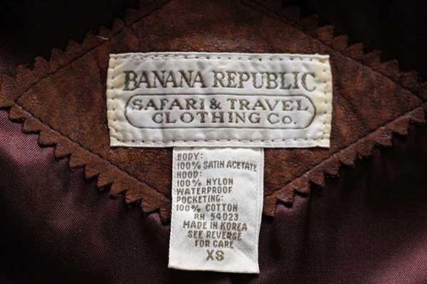 80s BANANA REPUBLICバナナリパブリック ラムレザー サファリベスト