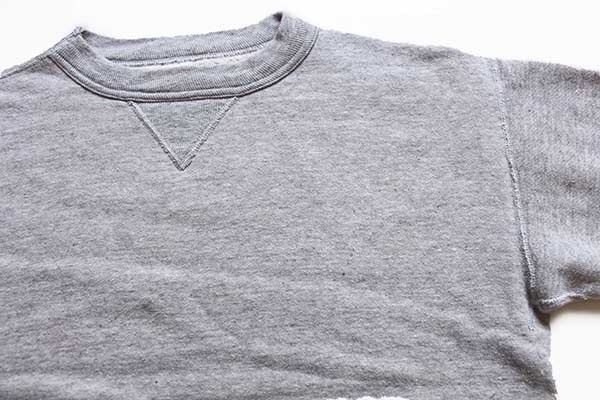 50s USA製 Wilsonウィルソン 無地 前V コットン スウェット 杢グレー L