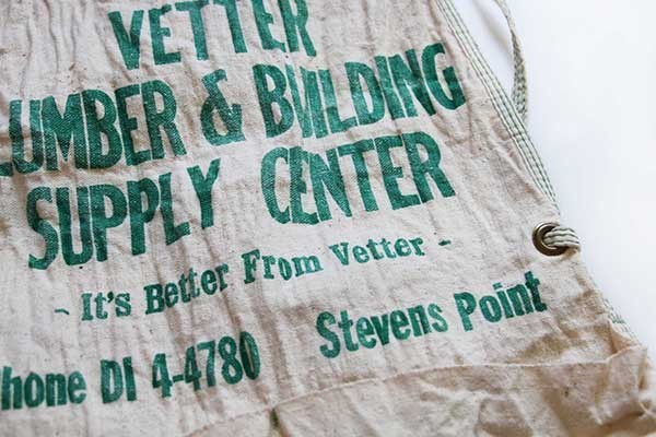 ビンテージ VETTER LUMBER&BUILDING キャンバス ワークエプロン 生成り