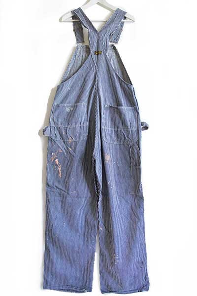 50s UNKNOWN エプロン付き ヒッコリー ストライプ オーバーオール