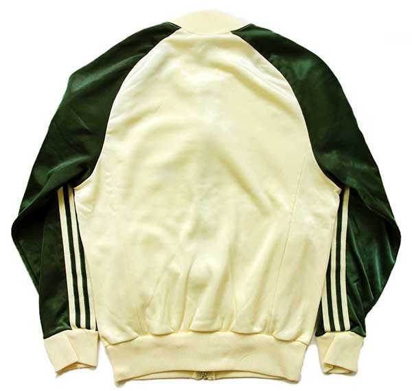80s USA製 adidasアディダス ツートン ATP ジャージ クリーム×緑 S