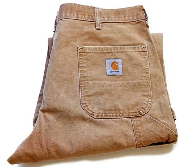 90s USA製 carharttカーハート ダブルニー ダック地 ペインターパンツ