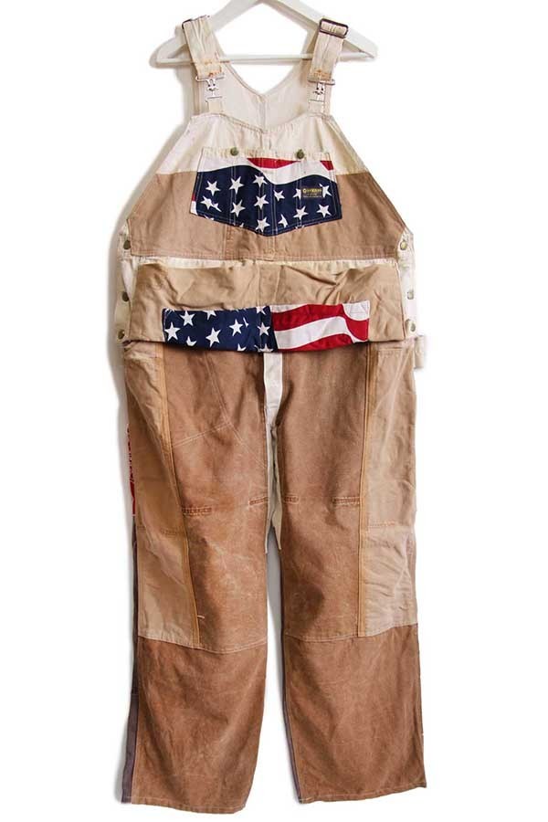 80s OSHKOSH B'GOSH エプロン付き ダック地 ダブルニー オーバーオール