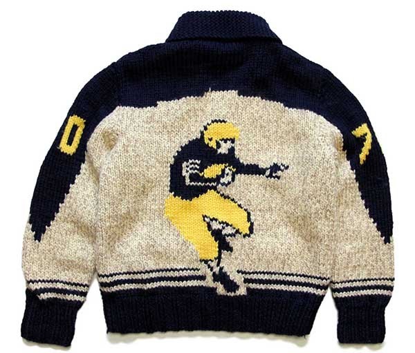 60s アメフト柄 ウール カウチンセーター - Sixpacjoe Web Shop