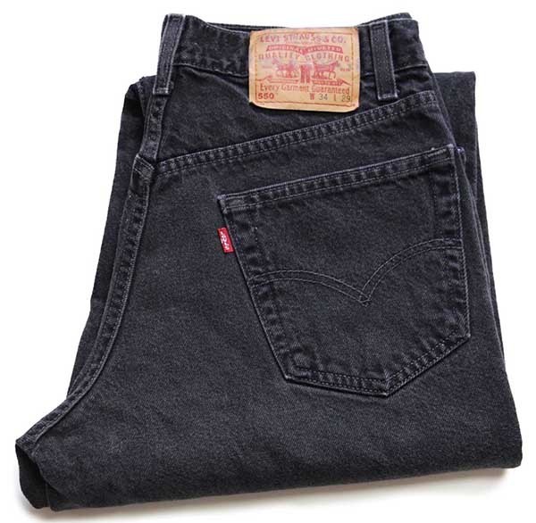 00s メキシコ製 Levi'sリーバイス 550 ブラック デニムパンツ w34 L29