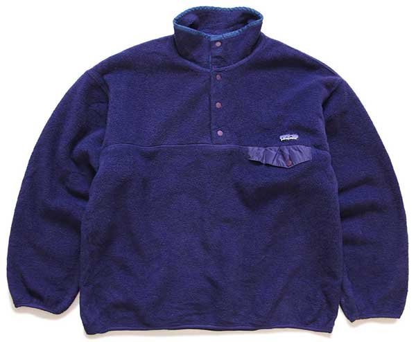 90s patagoniaパタゴニア フリース スナップT ナス紺 L - Sixpacjoe