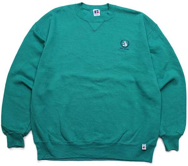 90s USA製 RUSSELLラッセル KEY WEST ヨット 刺繍 前V スウェット