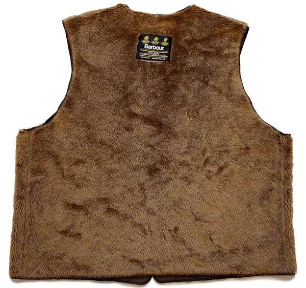 90s 英国製 Barbourバブアー パイルライナー ボア ベスト ブラウン☆27