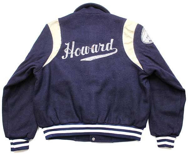 70s ALVIN Howardチェーン刺繍 パッチ付き メルトン ウール スタジャン