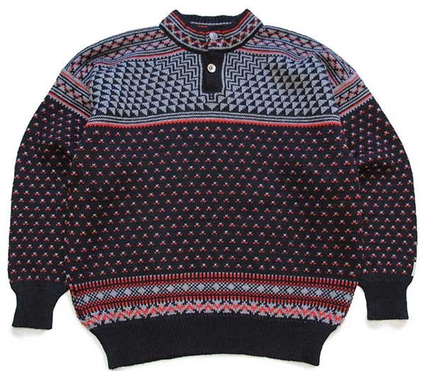 90s ノルウェー製 DALE OF NORWAY ノルディック柄 ヘンリーネック