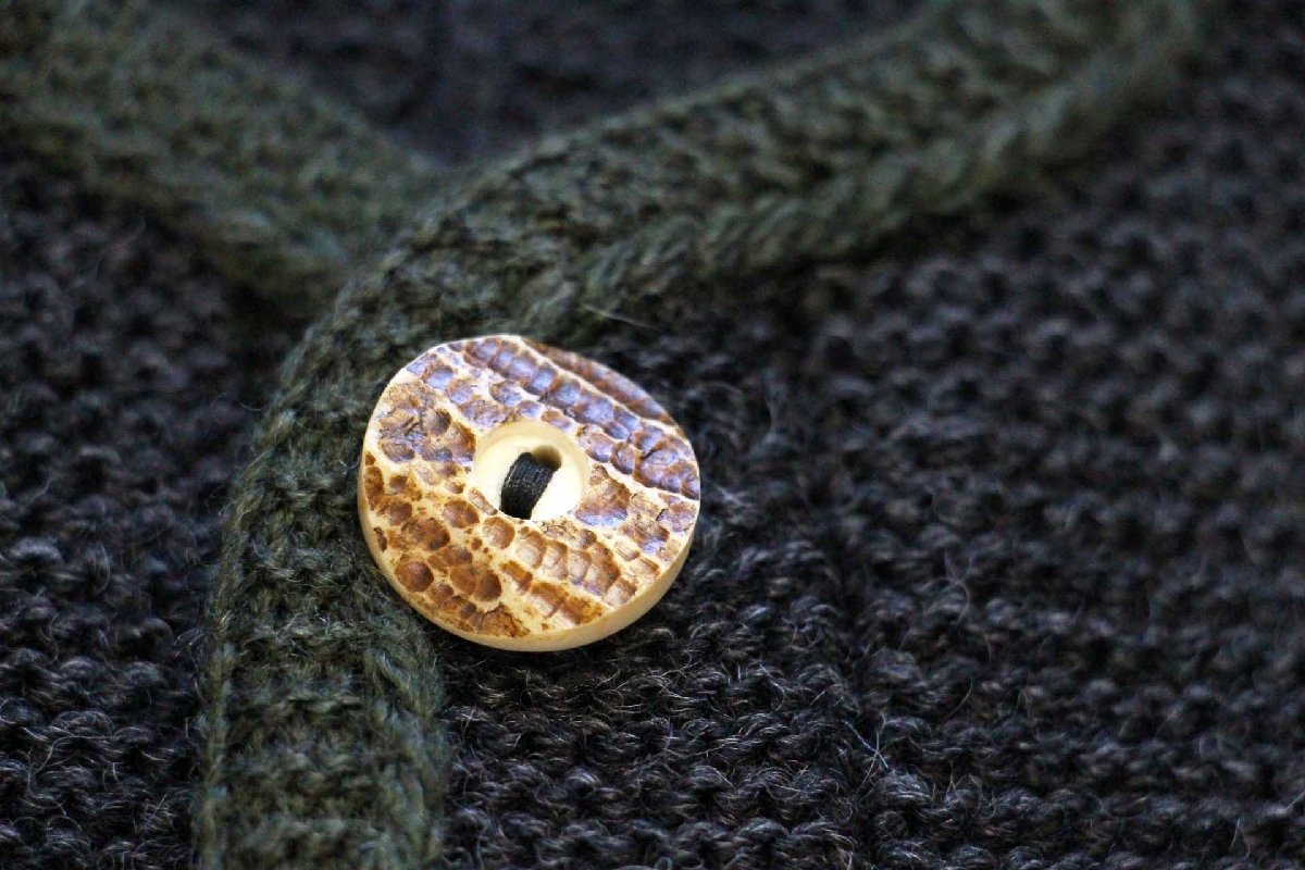 EU製 St.Peter Trachten 鹿角ボタン ノーカラー チロリアン ウール