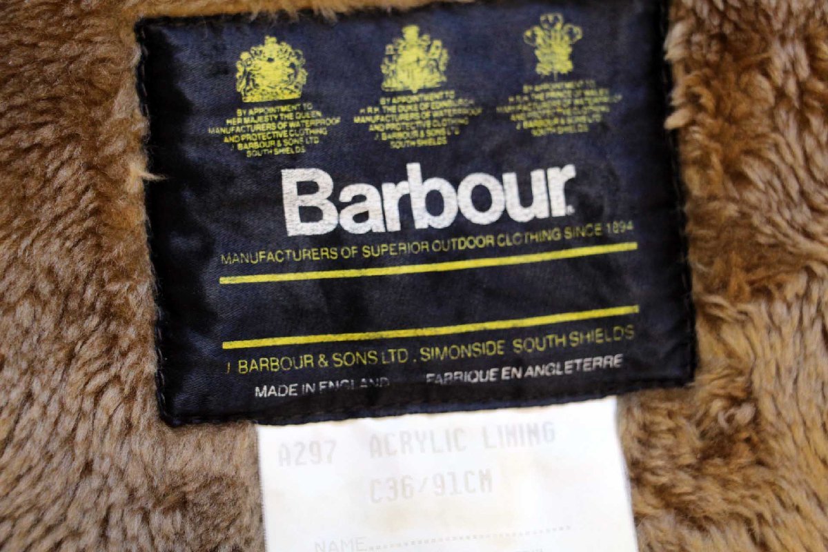 90s 英国製 Barbourバブアー A297 パイルライナー ボア ベスト