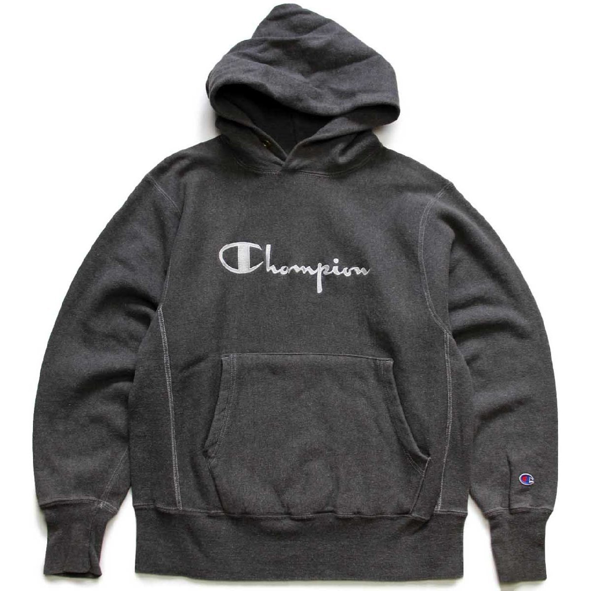 90s USA製 Championチャンピオン スクリプト ビッグロゴ刺繍 リバース