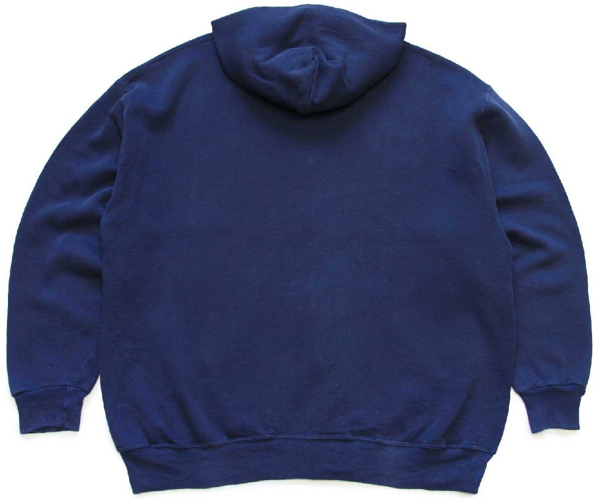 90s USA製 RUSSELLラッセル 無地 スウェット ジップパーカー 紺 XXL