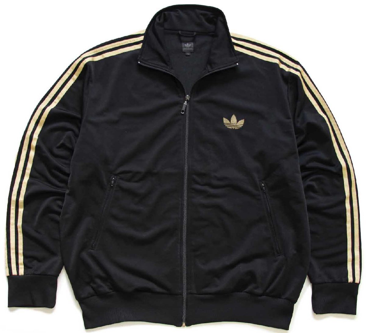 00s adidasアディダス トレフォイル ロゴ刺繍 トラックジャケット 黒