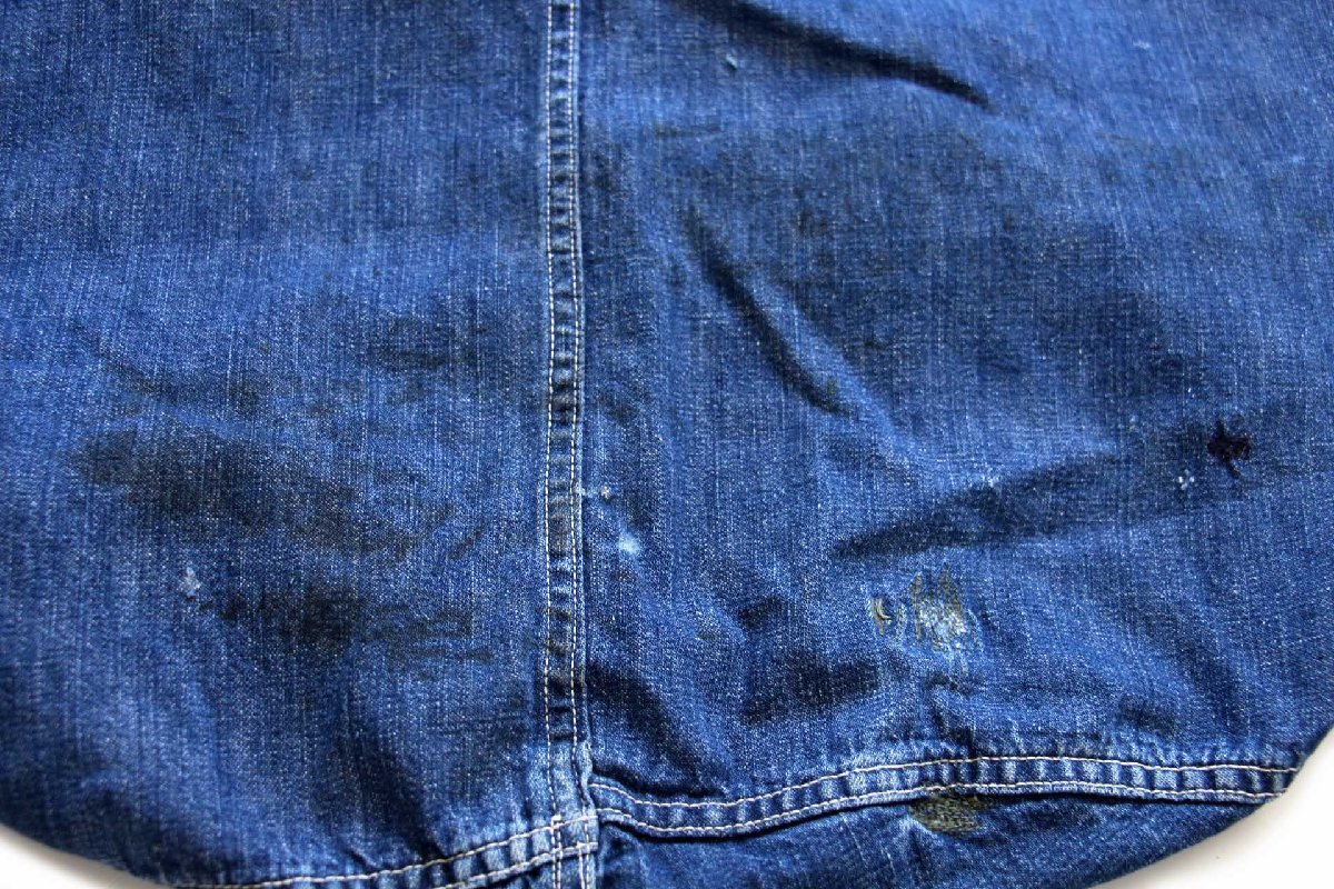40s 米軍 U.S.NAVY インディゴ デニム バラックバッグ☆ランドリー