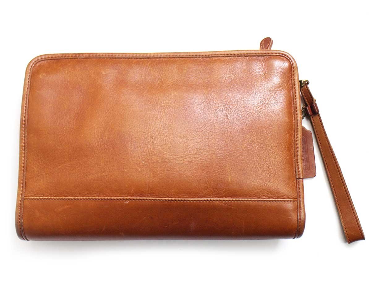 USA製 COACH オールド コーチ レザー クラッチバッグ ブラウン☆9833