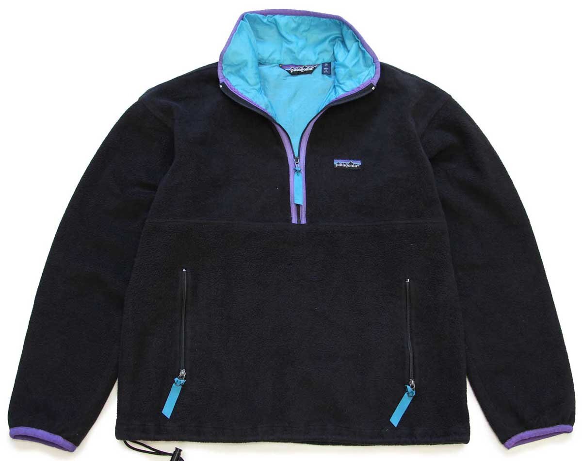 80s USA製 patagoniaパタゴニア ナイロンライナー ハーフジップ プル