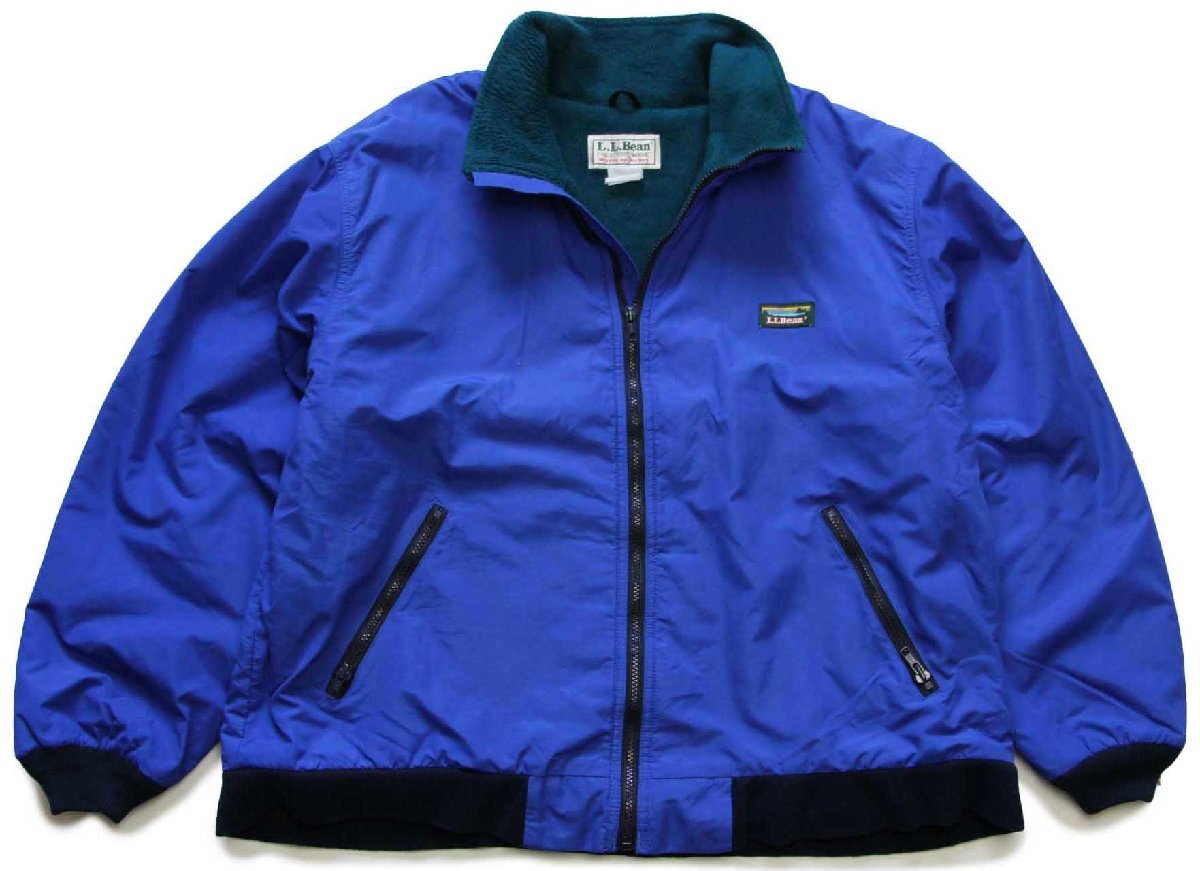 90s L.L.Bean ウォームアップ フリースライナー ナイロンジャケット 青