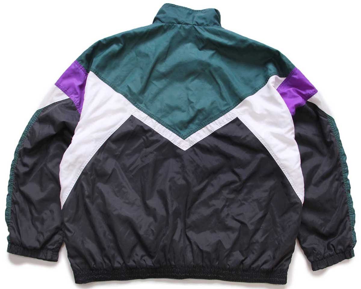 90s NIKEナイキ ロゴ刺繍 マルチカラー 切り替え ナイロンジャケット