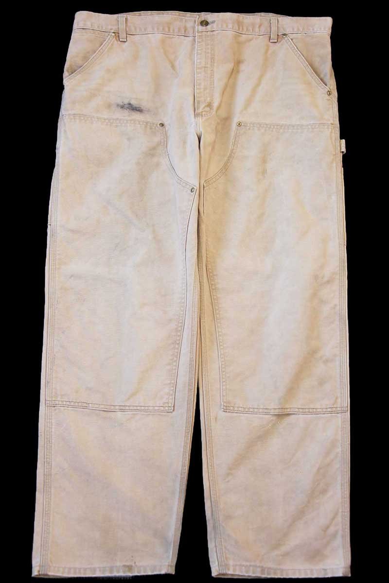 90s USA製 carharttカーハート ダブルニー ダック地 ペインターパンツ