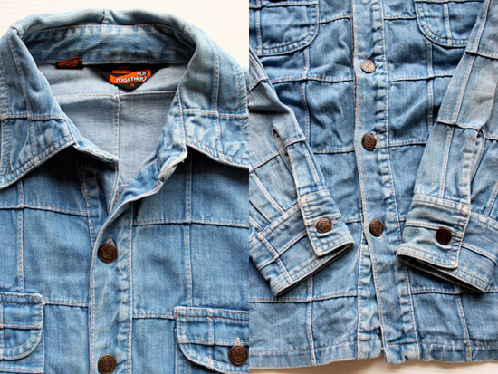 70s MONTGOMERY WARD パッチワーク デニムシャツ S - Sixpacjoe Web Shop