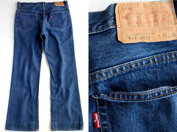 70s USA製 Levi'sリーバイス 517 シングル 66前期 デニムパンツ W36