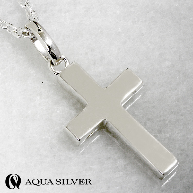 アクアシルバー ゆらぎ クロス シルバー ペンダント ネックレス